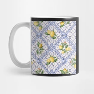 Azulejo blue tiles, citrus fruit and lemons Mug